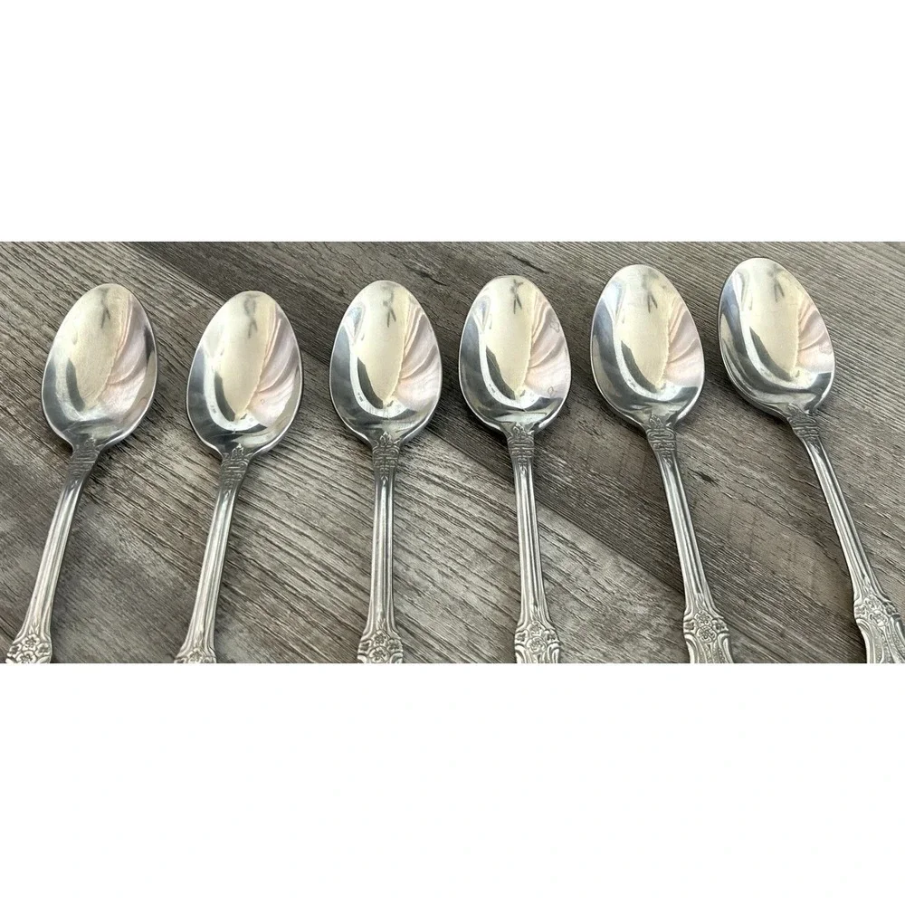 Stanley Roberts Rogers Spoons Place/Oval Stainless Valentine Set‎ Of 6 Pierced